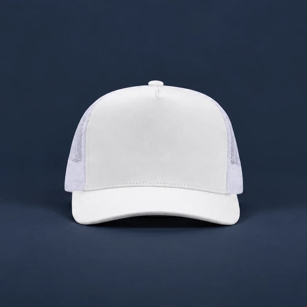Reel48 Custom Hat No. 4, white sample, front view