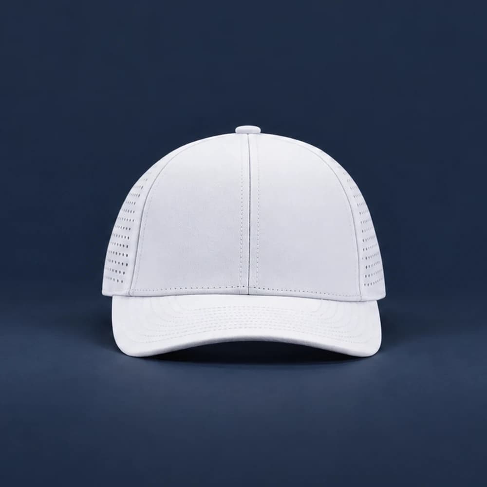Reel48 Custom Hat No. 2, white sample, front view