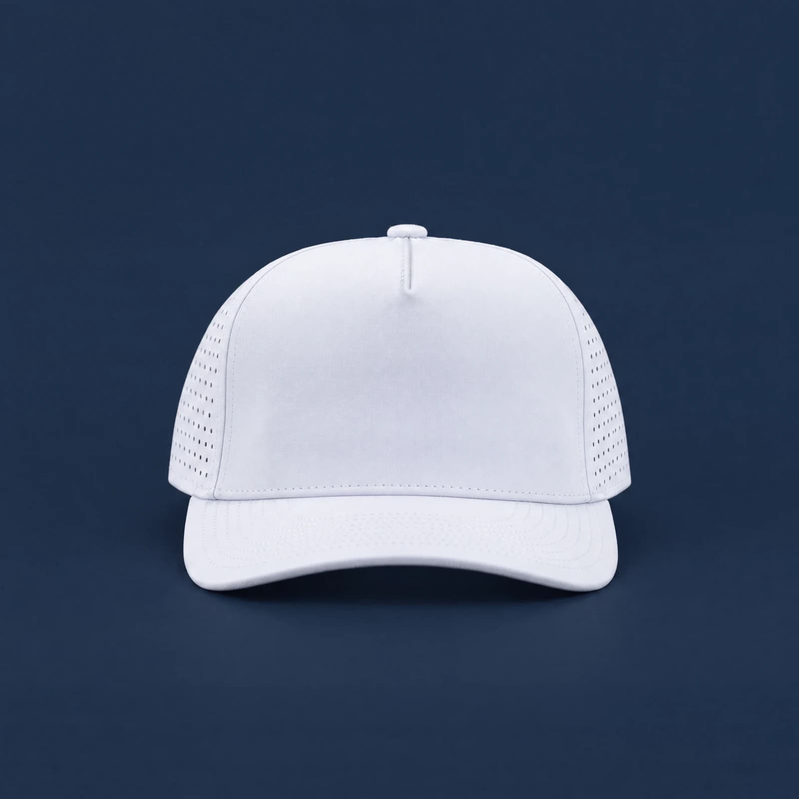 Reel48 Custom Hat No. 1, white sample, front view