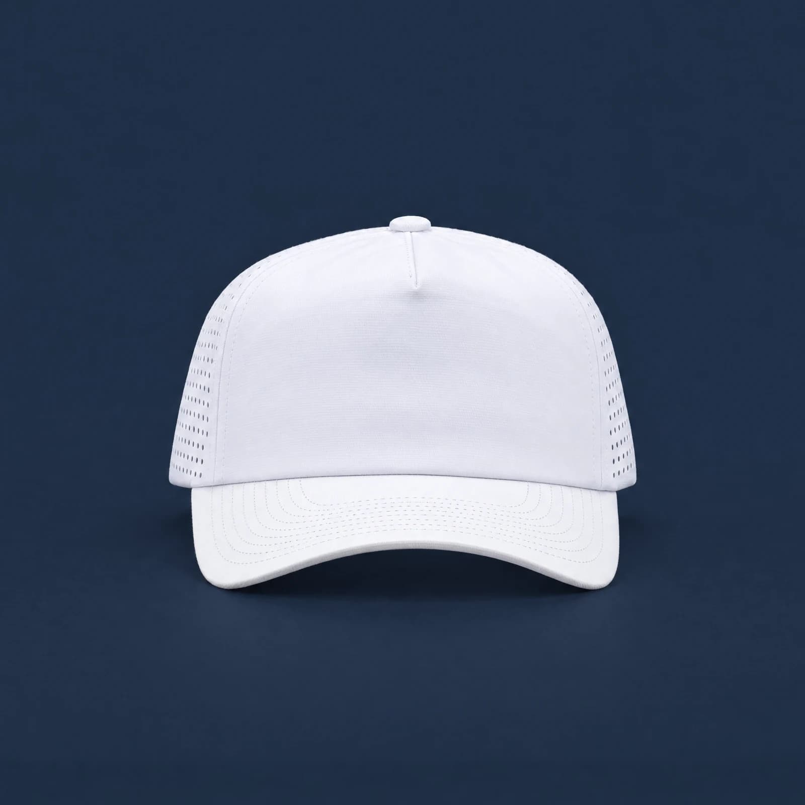 Reel48 Custom Hat No. 3, white sample, front view